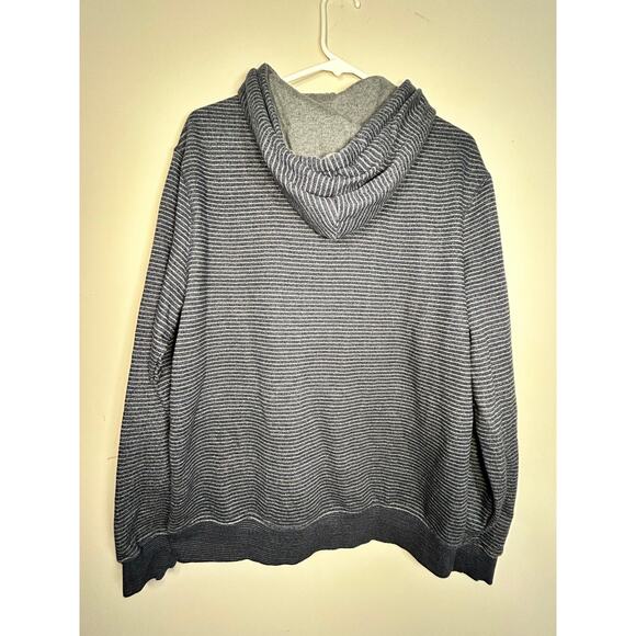 JACHS New York Hooded Sweatshirt Mens Button Fleece Striped Blue-Size L - Picture 7 of 8